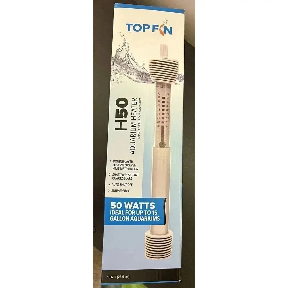 Top Fin H50 Aquarium Heater- 50 Watt for‎ 5-10 Gallon Aquariums 10.6"